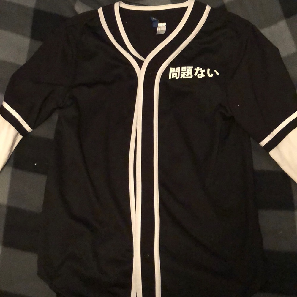 Long Sleeve baseball jersey style button up